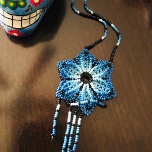Beaded necklace Blue